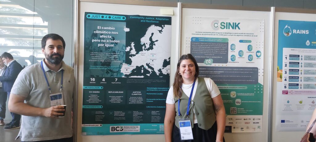 JUST4CARE poster displayed at the Horizon Europe conference in Barcelona